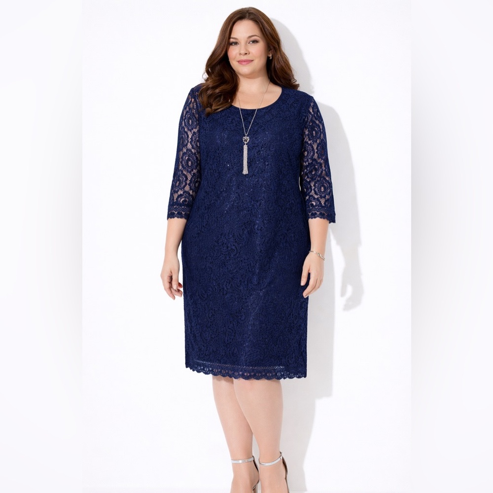 ☀️Catherines Crochet Trim Shift Dress